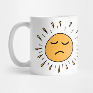 Sad Sun Feeling Hand Drawing Mug